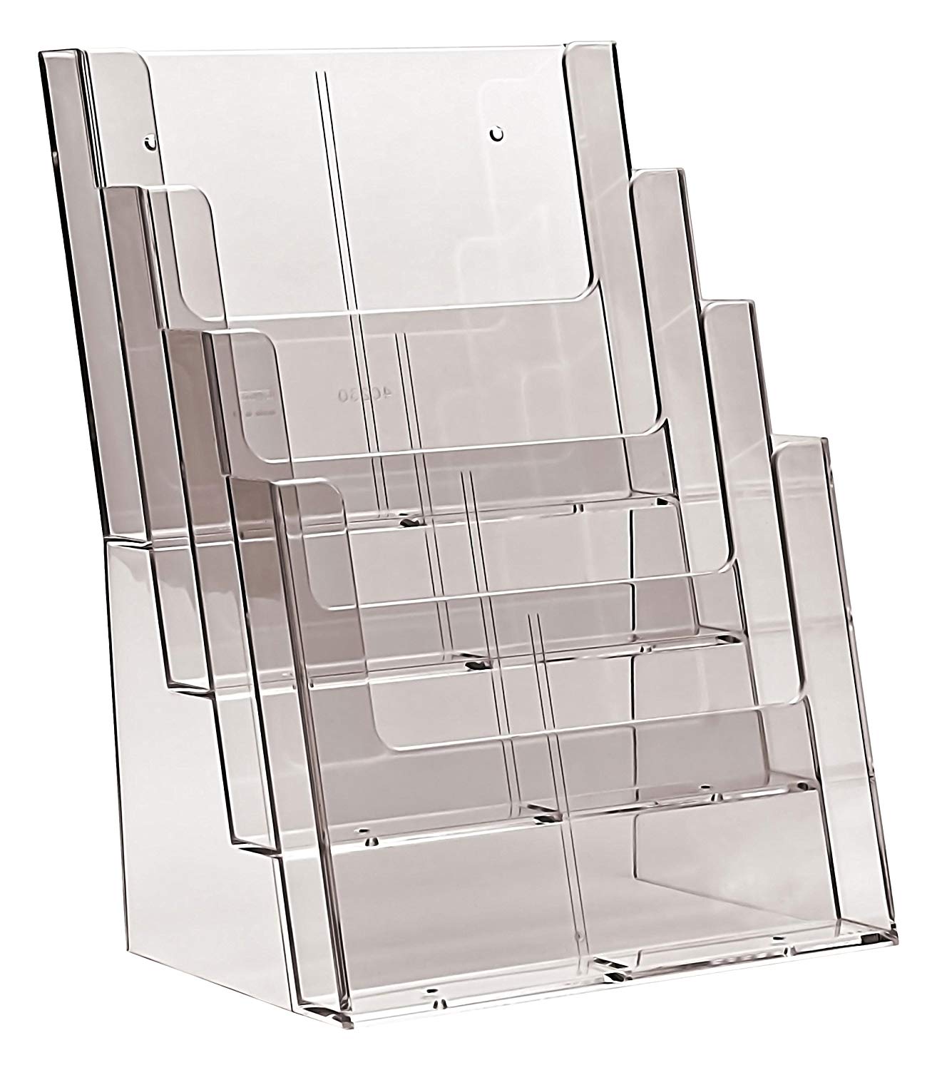 4 Bay A4 Stacked Brochure Holder | Plastic Stockist